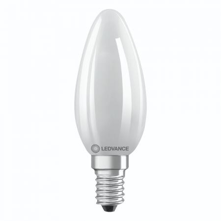Ledvance E14 LED Kerzenlampe Classic dimmbar matt 4,2W wie 40W 2700K warmweißes Licht hohe Farbwiedergabe CRI97