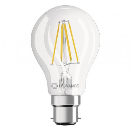 Ledvance B22D LED Lampe Classic klar 6,5W wie 60W 2700K warmweißes Licht