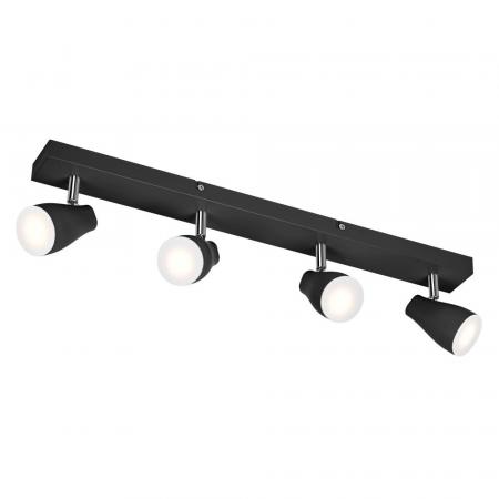 OSRAM LED Spot Pear 4er Deckenstrahler Schwarz - bietet gerichtetes Licht mit warmweißer Lichtfarbe, mit flexiblem GU10-Strahler, GU10-Lampe enthalten