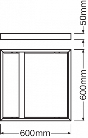 LEDVANCE SURFACE MOUNT KIT PANEL 600 H75 BK
