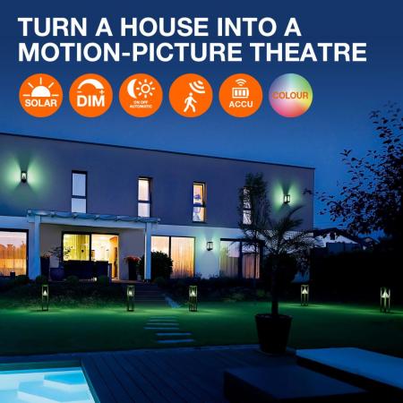 OSRAM LED Solar Wandleuchte Endura Style Solar Wall Quadro - indirekte Beleuchtung, wiederaufladbarer Akku, IP44, warmweiße Lichtfarbe