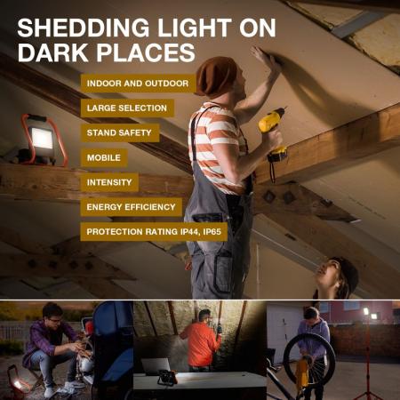 OSRAM  LED WORKLIGHT VALUE FLEX 2x30W 865 IP65  - kaltweiße Lichtfarbe, batteriebetrieben, USB-Ladefunktion dank integrierter Power Bank, tragbar, IP54