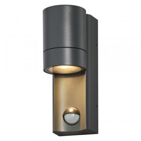 OSRAM Sensor Außenwandleuchte Endura Classic Isidor in Dunkelgrau - einfache Installation, indirekte Beleuchtung, IP65, Tageslichtsensor, Bewegungsmelder