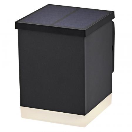 OSRAM LED Solar Wandleuchte Endura Style Solar Wall Quadro - indirekte Beleuchtung, wiederaufladbarer Akku, IP44, warmweiße Lichtfarbe