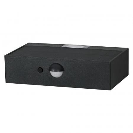 Osram ENDURA STYLE BRICKLUME Sensor Solarleuchte Wandleuchte anthrazit - indirekte Beleuchtung, Bewegungsmelder, Tageslichtsensor, IP65, warmweiße Lichtfarbe