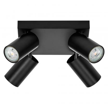 OSRAM LED Spot Octagon 4er Deckenstrahler dimmbar Schwarz - Leuchte mit flexiblen, dimmbaren GU10-Strahlern