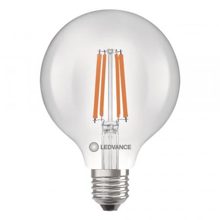 Ledvance E27 Besonders Effiziente LED Kugellampe Globe 95 Classic 3,8W wie 60W 2700K warmweißes Licht