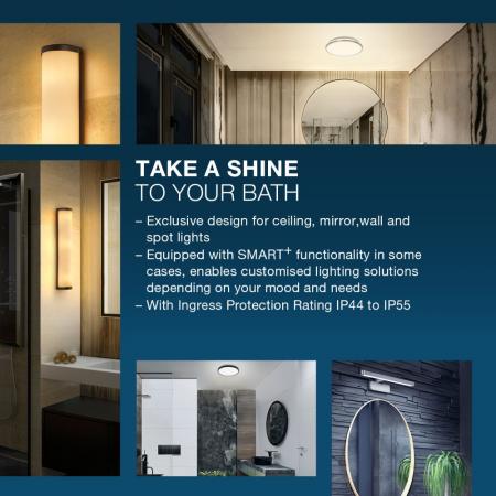 OSRAM Orbis Flame 5.5W Click CCT IP44 Wandlampe & Spiegelleuchte auch fürs Badezimmer - mit umschaltbarer Farbtemperatur