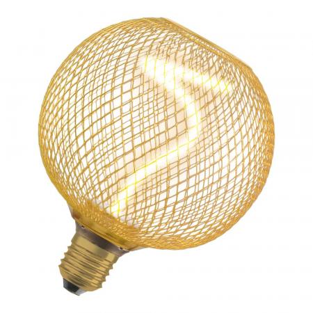 OSRAM E27 DECOR LED Lampe SPIRAL FILAMENT GLOBE 125 Gold dimmbar 3.5W wie 14W extra warmweißes gemütliches Licht