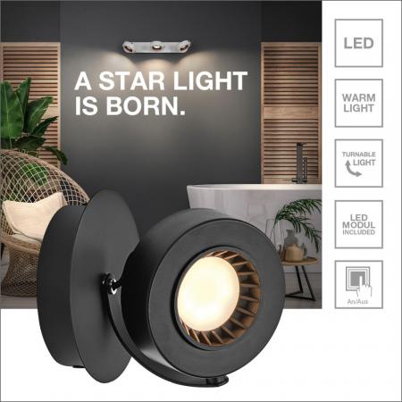 LEDVANCE LED Decor Spot Venus 1er Wand- und Decken Strahler Schwarz schwenkbar