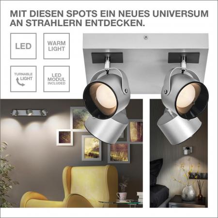 OSRAM 2er LED Wand- und Decken Strahler Decor Spot Jupiter Silber