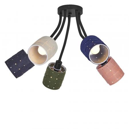 OSRAM Deckenleuchte Decor Felt Weaving Cans Multicolor aus Filz / Stahl mit 5 x E14 Fassung
