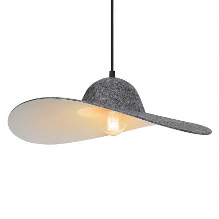 Osram Pendelleuchte Felt Hat aus Filz und Metall in Grau mit mit E27-Fassung Ø 50 cm - Extravaganz in Hutform