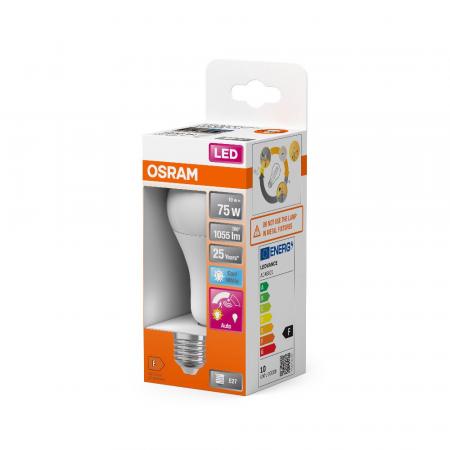 Osram E27 LED Classic A 75 Motion Sensor mit Automatikfunktion Dämmerung & Bewegung 10W wie 75W neutralweiß 4000K