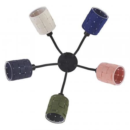 OSRAM Deckenleuchte Decor Felt Weaving Cans Multicolor aus Filz / Stahl mit 5 x E14 Fassung