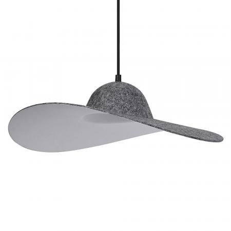 Osram Pendelleuchte Felt Hat aus Filz und Metall in Grau mit mit E27-Fassung Ø 50 cm - Extravaganz in Hutform
