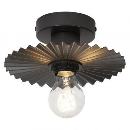 OSRAM Deckenleuchte Decor Plissee Dunkelgrau aus Stahl mit E27 Fassung Ø 20cm