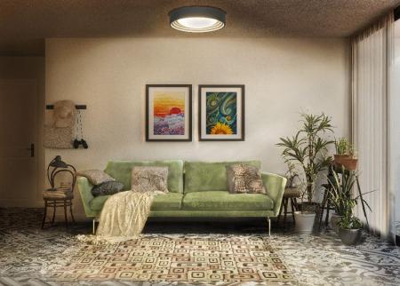 OSRAM Deckenleuchte Orbis Concrete 24,5W Ø 50 cm - Dekorative Leuchte aus Beton in grau - dimmbar in drei Stufen durch wiederholtes Schalten