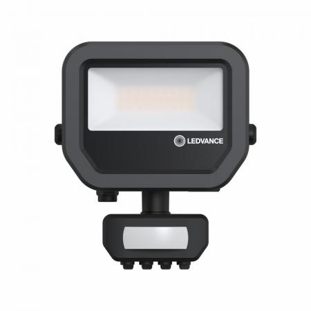 LEDVANCE Muliti Select schwarzer LED Fluter FL10 SN mit Sensor 8 W / 6 W 4000K neutralweißes Licht - wählbare Wattageneinstellung (Multi Lumen)