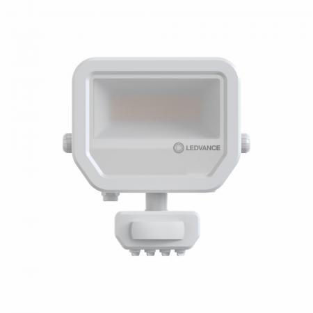 LEDVANCE Muliti Select weißer LED Fluter FL20 SN mit Sensor 17 W / 11 W 4000K neutralweißes Licht - wählbare Wattageneinstellung (Multi Lumen)