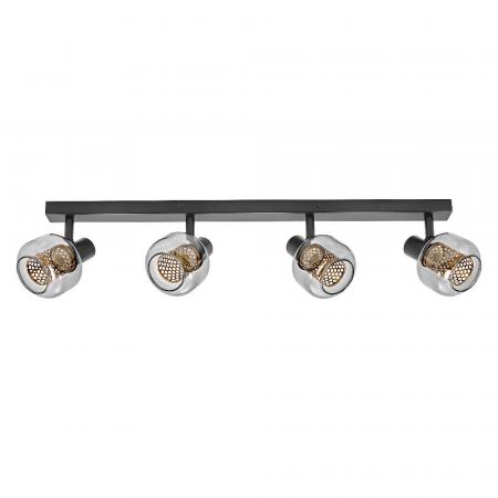 OSRAM Decor 4er Spot Firefly in Schwarz - warmweißes Licht, dimmbar, Metall/Glas