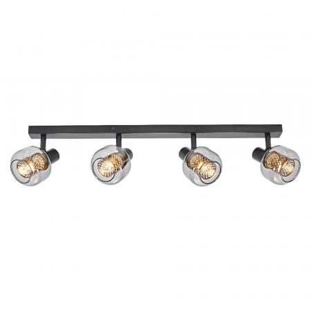 OSRAM Decor 4er Spot Firefly in Schwarz - warmweißes Licht, dimmbar, Metall/Glas