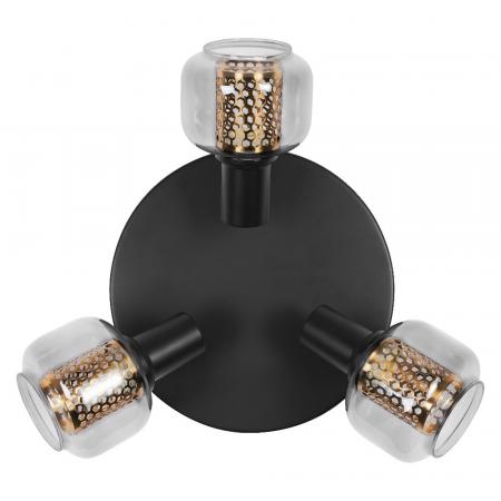 OSRAM Decor 3er Spot Firefly in Schwarz - warmweißes Licht, dimmbar, Metall/Glas