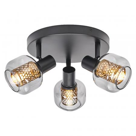 OSRAM Decor 3er Spot Firefly in Schwarz - warmweißes Licht, dimmbar, Metall/Glas