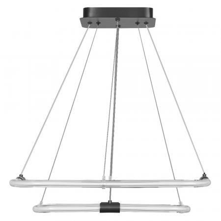 Osram Pendelleuchte Decor Tetragon Double in Anthrazit / Transparent 3-stufige dimmbar mit warmweißem Licht - imposantes Filament-Design