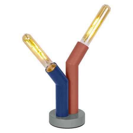 OSRAM 2-flammige Tischleuchte Decor Straw in Multicolor aus Metall mit E27 Fassungen