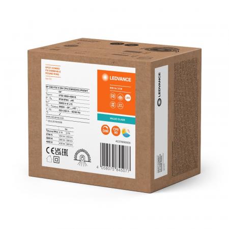 LEDVANCE DOWNLIGHT MULTI SELECT (warmes bis neutralweißes Licht) ALU 6 W / 4 W Einbaudurchmesser 68mm , Einbautiefe 48mm