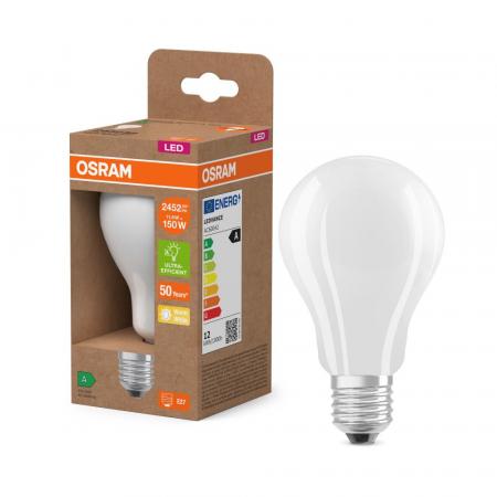 6er OSRAM E27 besonders effiziente LED Lampen Frosted 11,6W wie 150W 2700K warmweißes Licht - Energie Effizienz Klasse A
