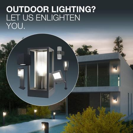 OSRAM Außenwandleuchte Endura Classic Orbick in Dunkelgrau - E27-Fassung, Aluminium, schnelle & einfache Installation, mattierter Diffusor, IP65 Schutzklasse