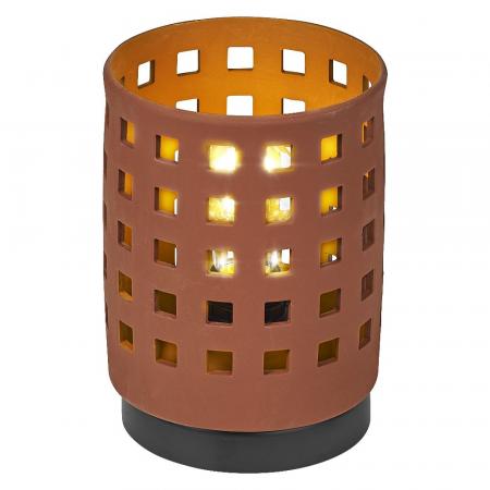 OSRAM Tischleuchte Decor Clay Windows aus Ton mit E27 Fassung braun