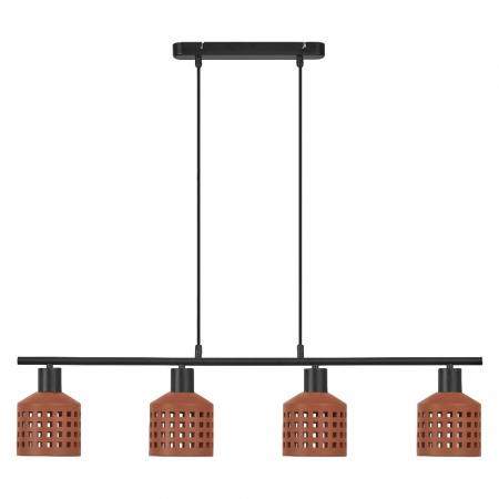 OSRAM 4-flammige Pendelleuchte Decor Clay Windows aus Ton mit E27 Fassung braun
