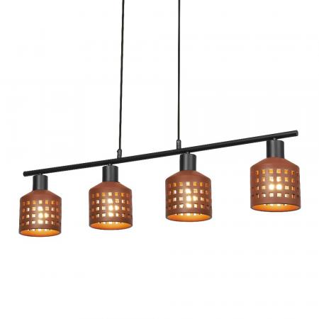 OSRAM 4-flammige Pendelleuchte Decor Clay Windows aus Ton mit E27 Fassung braun