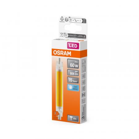 6er Set Osram LED Slim LINE R7s Stablampe 118mm 8W wie 60W neutralweißes Licht 4000k - aus Glas