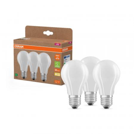 3er Set OSRAM E27 LED Lampe Classic matt 3,8W wie 60W warmweißes Licht 2700K - Energy efficiency class A - besonders effizient