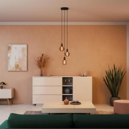 OSRAM E27 DECOR LED Lampe STRAW FILAMENT GLOBE 125 Schwarz dimmbar 3.5W wie 12W extra warmweißes gemütliches Licht