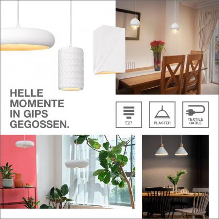 Osram Wandleuchte Decor Plaster Nest aus Gips in Weiß mit G9 Fassung - mit matter Glaskugel