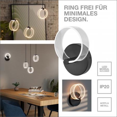 OSRAM Pendelleuchte Decor Circle in Schwarz 8W Ø 15  cm - CLICKCCT - Sehr vielseitig durch eine wählbare Lichtfarbe