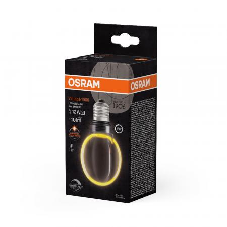 OSRAM E27 LED Vintage 1906 Globe 80 Filament O Lamp dimmbar 4W wie 12W extra warmweißes gemütliches Licht