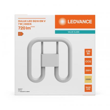Ledvance DULUX SQ16 EM LED Kompaktlampe GR8 2Pin 7W wie 16W 3500K