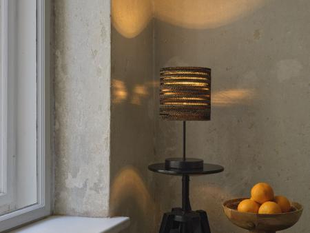 OSRAM Tischleuchte Cylinder, braun, Ø 20 cm, aus Wellpappe