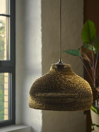 OSRAM Pendelleuchte HAT braun, Ø 36 cm, aus Wellpappe