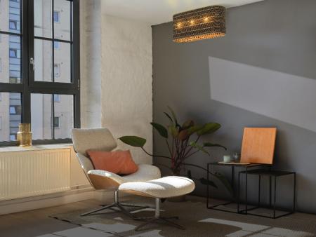 OSRAM Deckenleuchte Decor Cardboard Oval 3-flammig braun, aus Wellpappe