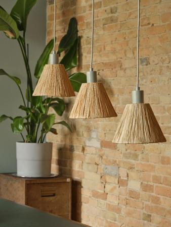 OSRAM Pendelleuchte Decor Raffia Green 3-flammig aus Bast und Metall