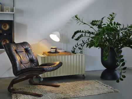 OSRAM Tischleuchte Camel Bell weiß aus Metall und Pappmaschee E14