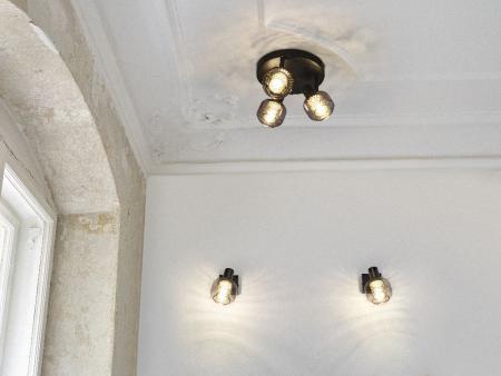 OSRAM Decor 3er Spot Firefly in Schwarz - warmweißes Licht, dimmbar, Metall/Glas