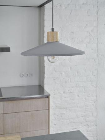 OSRAM Beton Hängelampe CONCRETE WOOD grau Ø 32 cm  E27